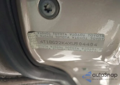 1999 Toyota Camry Le из США, поврежденный, VIN 4T1BG22K4XU504404